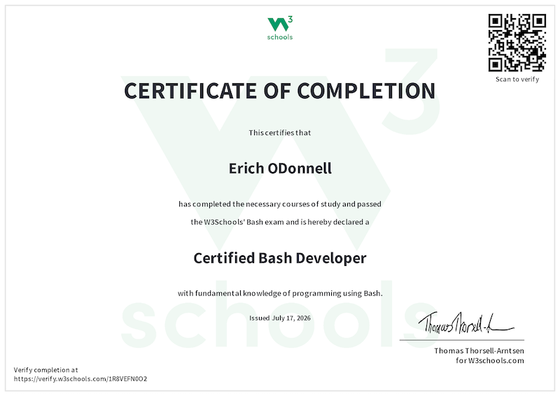 Bash Certificate