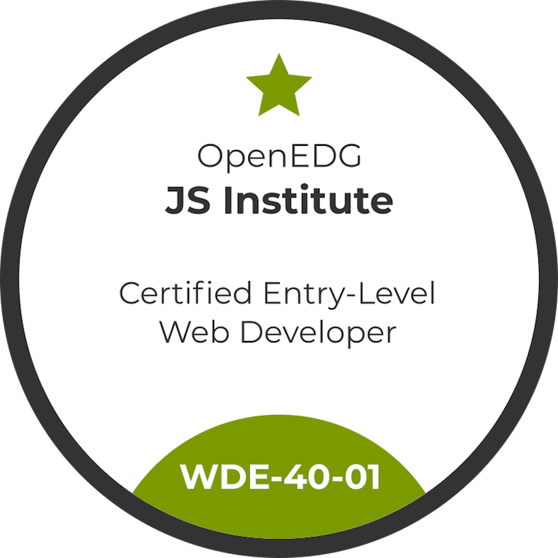 Certified Entry-Level Web Developer Badge